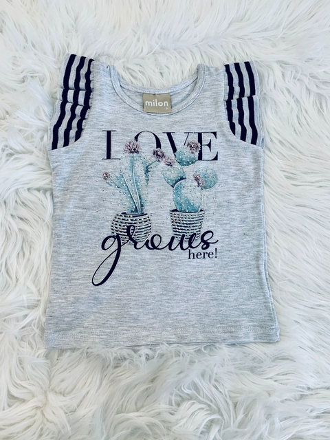 Blusa Milon Love Grows here Cinza