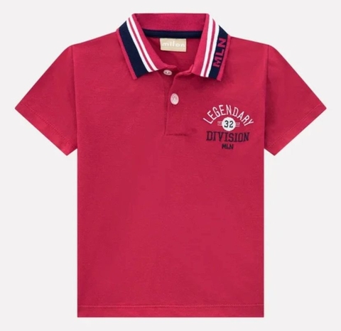 Camiseta Baby Masculina Milon Gola Polo Legendary Vermelha