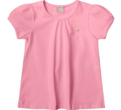 Blusa Milon - Bata Rosa Frapê lisa