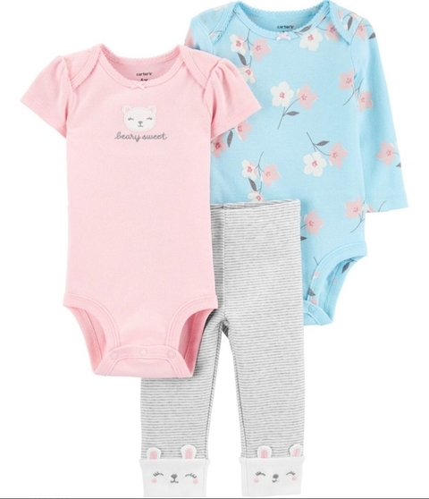 Trio Carter's - Coelho floral