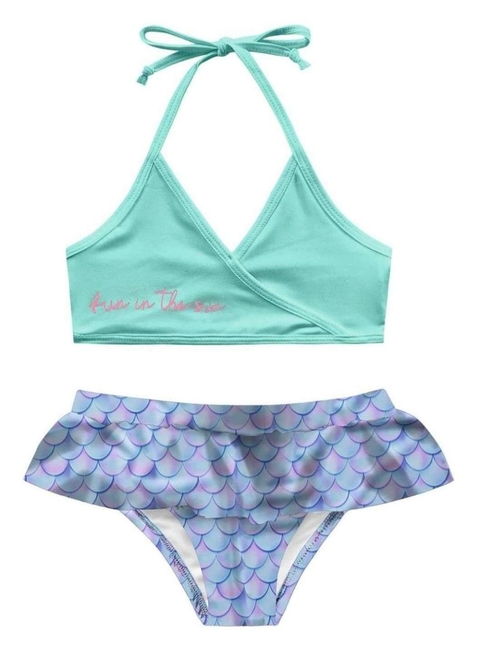Moda Praia - Fakini Kids - Conjunto Biquíni Moda Praia Verde