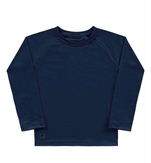 Moda Praia - Camiseta manga longa Azul Marinho UV50+