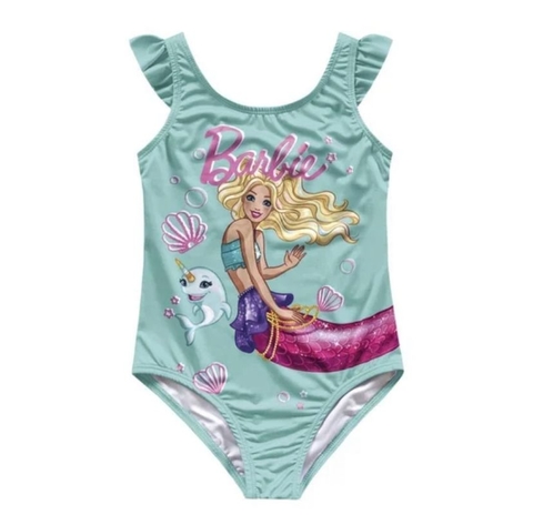 Maiô Infantil Menina Barbie Sereia Dreamtopia Moda Praia Azul