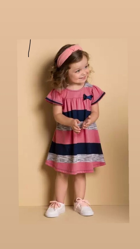 Vestido Milon Listrado laço