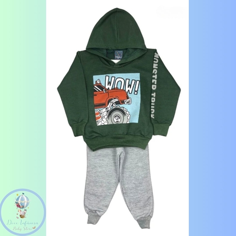 Conjunto Moletom Viston peluciado - Blusão e Calça - Monster Truck