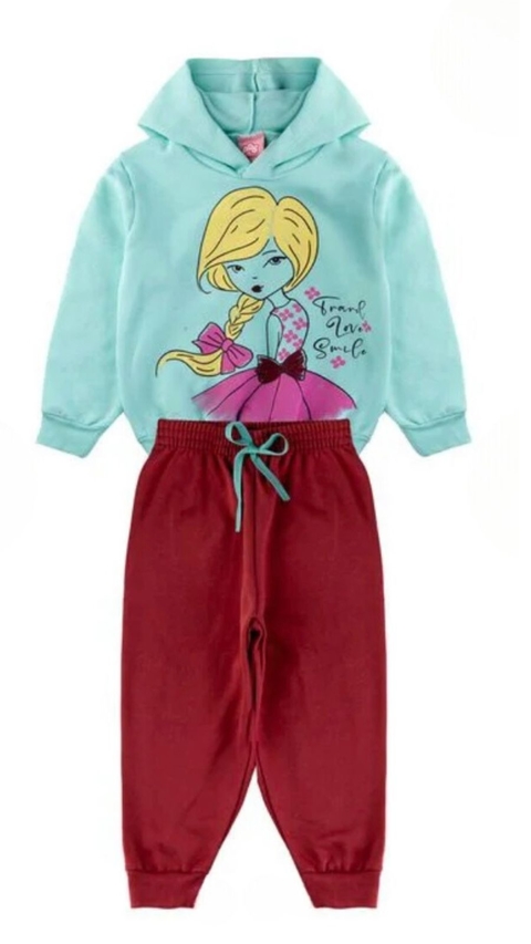 Conjunto Moletom Piradinhos peluciado - Blusão e Calça - Princesa