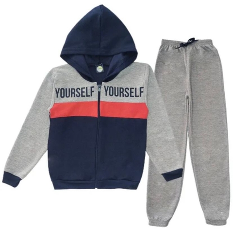 Conjunto Moletom Viston peluciado - Jaqueta com capuz Silke e Calça - Yourself