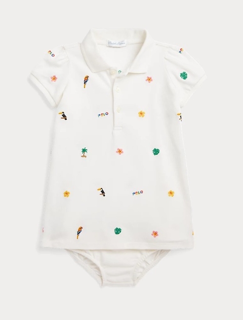 Vestido Ralph Lauren Bordado Tropical