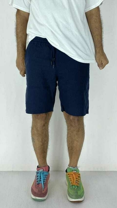 BERMUDA LINO ELASTIC AZUL
