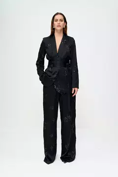 Blazer acetinado bordado - comprar online