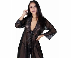 Robe Tule com renda preto GG