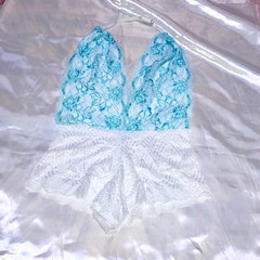 Body Bicolor Renda Decote Sexy