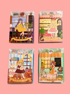 Nota Adesiva Sanfonada Menininhas Kawaii