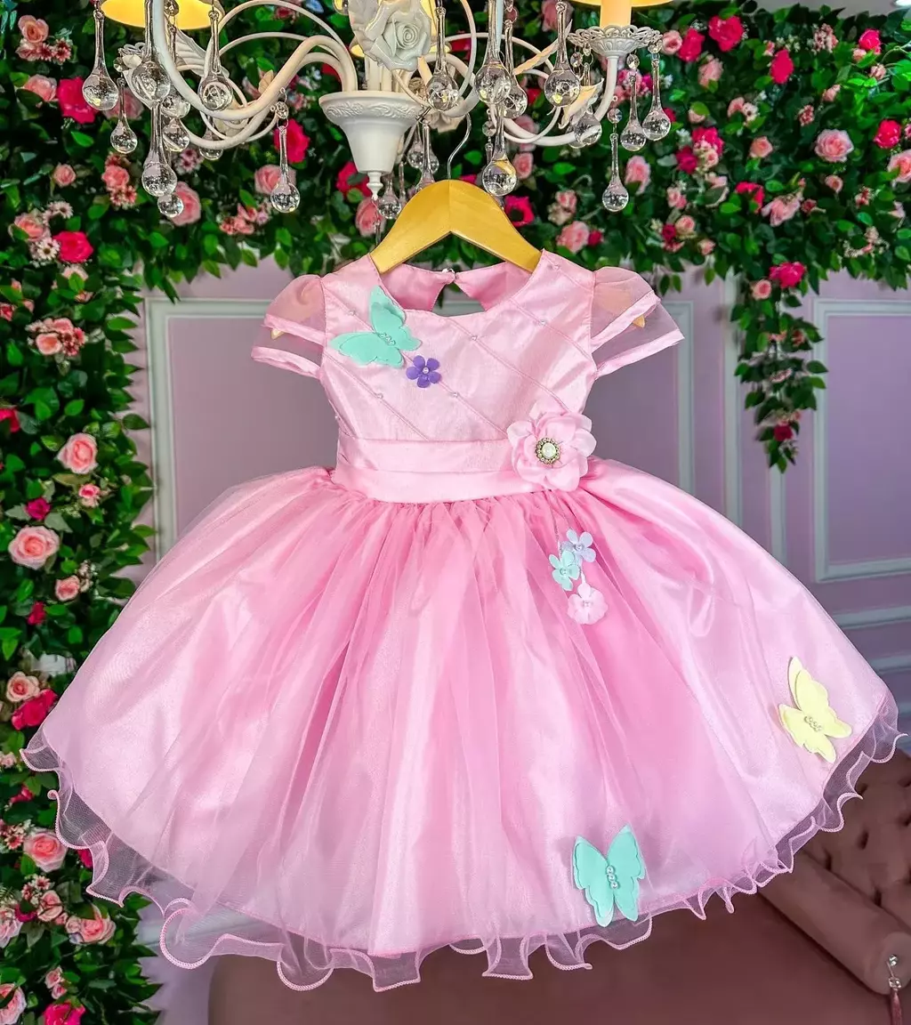 Vestido Marie Rosa Jardim Encantado Flores