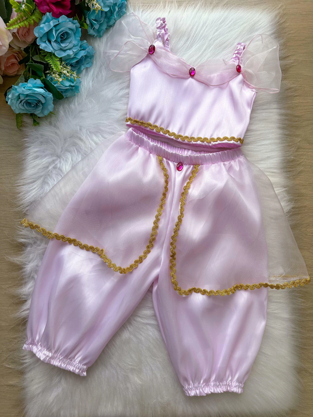 Fantasia Princesa Belli Princesa Jasmine Rosa Bebe