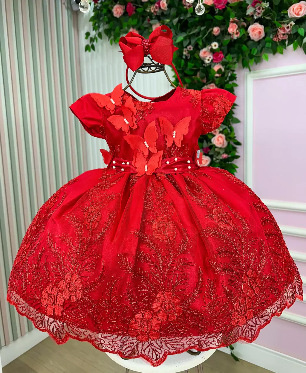 Vestido Marie Realeza Jardim Encantado Coraline Vermelho