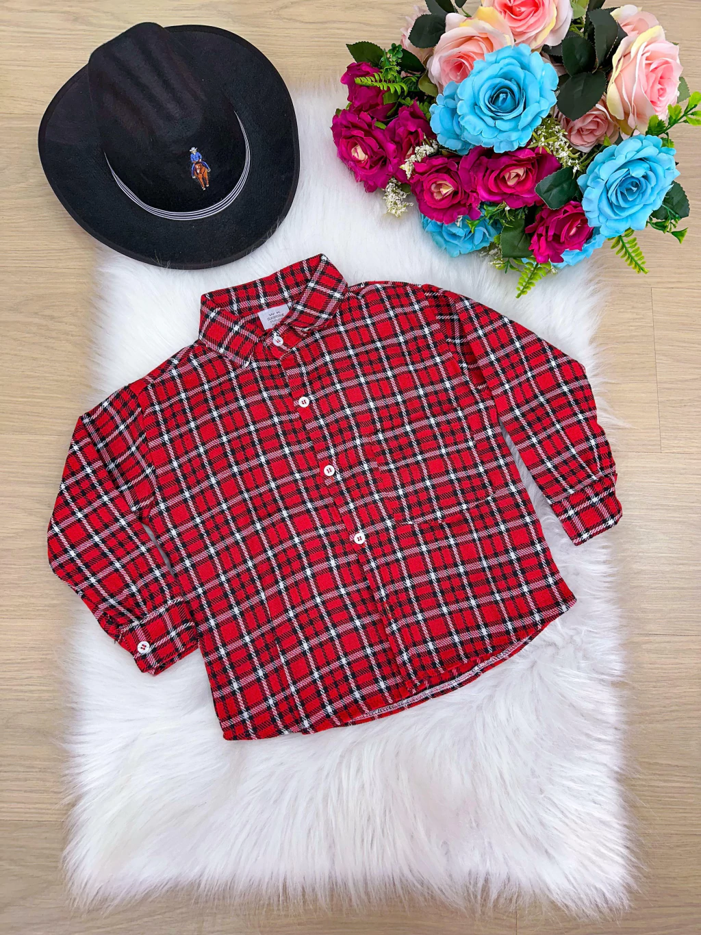Camisa Xadrez Vermelha Flanela/Flanelada Junina