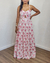Vestido longuete em tricoline estampado