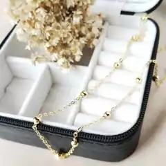 Colar corrente cadeado com bolinhas - comprar online