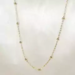 Colar corrente cadeado com bolinhas na internet