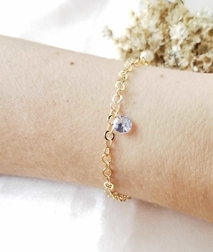 Pulseira Elo com Pingente de Zircônia Cristal - comprar online