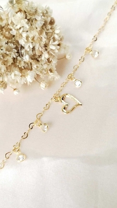 Pulseira Pingente Coração com Zircônias - comprar online