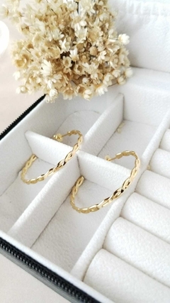 Argola Trançada 3,5 cm - comprar online