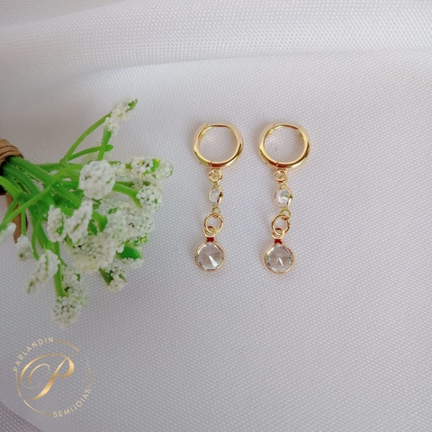 Brinco Argola Click Dupla Zircônia