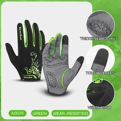 Luvas Masculinas Guantes Ciclismo Luvas de Bicicleta Tela Sensível Ao Toque Respirável Anti Choque Luvas de Inverno Luvas de Ciclismo