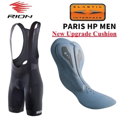 RION Shorts de Ciclismo Masculino Ciclismo Masculina Bib Shorts Interface Elástica Almofada Longa Distância MTB Calções Acolchoados Meia-calça Slim Fit