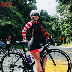Kafit nova camisa de ciclismo profissional de mangas compridas terno triatlo casual moletom feminino shorts Macaquinho Ciclismo Feminino