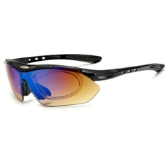 Óculos de sol de ciclismo polarizado com 5 lentes, esportes ao ar livre, homens e mulheres, UVA, lentes substituíveis ajustáveis, óculos de condução de bicicleta ???? - ALM Esportes
