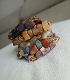 Imagem do Pulseira Resina Fosca Marrom Mesclado