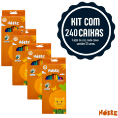 Lápis de cor grande com 12 unidades redondo (caixa master com 240 caixinhas) - Nobre - comprar online
