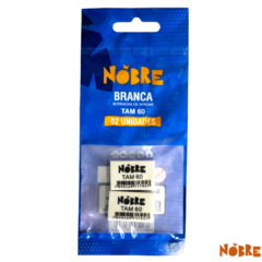 Borracha branca tamanho 60, cartela com 2 unidades (caixa master com 480 cartelas) - Nobre