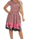 Vestido Godê com Pregas Rosê Estampado