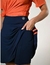 Saia Fitness com shorts cor Azul Marinho com listra Laranja - Magnifique Moda