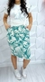 Conjunto T-shirt com Saia Cor bege Verde - comprar online