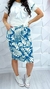 Conjunto T-shirt com Saia Cor bege Azul - comprar online