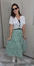 Saia Maxi Midi 3 Marias Listra Branco e Verde - comprar online