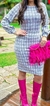 Vestido Tweed Cinza e Preto - comprar online