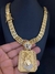 kit premium Cordão Tijolinho Triplo trava 16mm 70CM +Pingente Personalizado Placa Mão Fé Cravejado Banhado a Ouro 18K