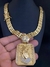 kit premium Cordão Tijolinho Triplo trava 16mm 70CM +Pingente Personalizado Placa Mão Fé Cravejado Banhado a Ouro 18K - comprar online