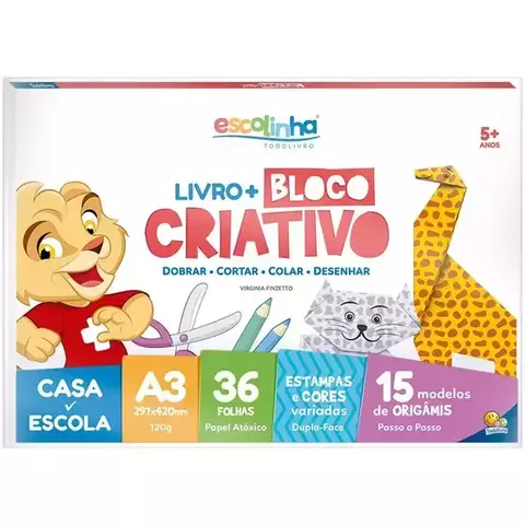 Livro + Bloco Criativo Estampado Pacote Com 36 Folhas