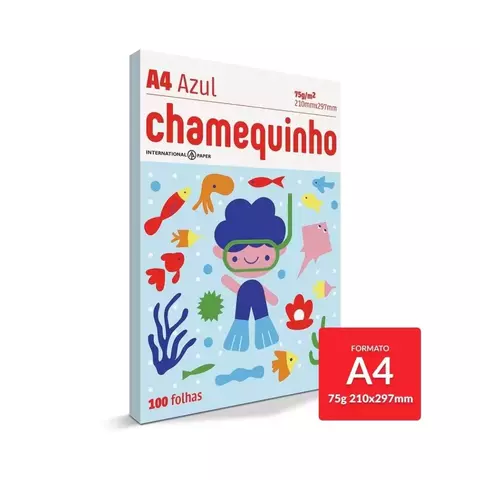 Sulfite Colorida Chamequinho Pacote Com 100 Folhas