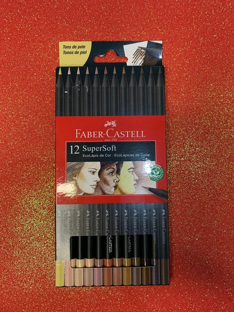 LAPIS DE COR FABER CASTELL SUPER SOFT 12 CORES