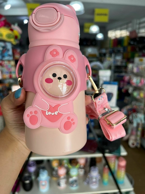 Garrafa de água térmica para crianças, School Girl Cartoon Thermos Caneca