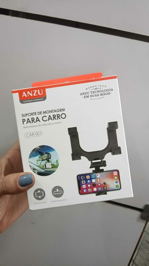 Suporte Pra Celular Veicular Encaixe Retrovisor 360° Carro