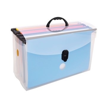 Maleta Plástica Dello Cristal 10 Pastas Suspensas Coloridas