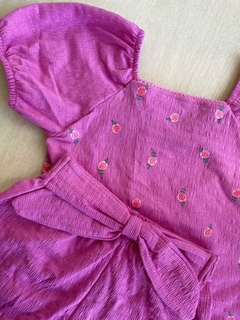 Conj Inf Fem Blusa Cropeed Manga Princesa E Shorts C Laço - Vizzual Modas